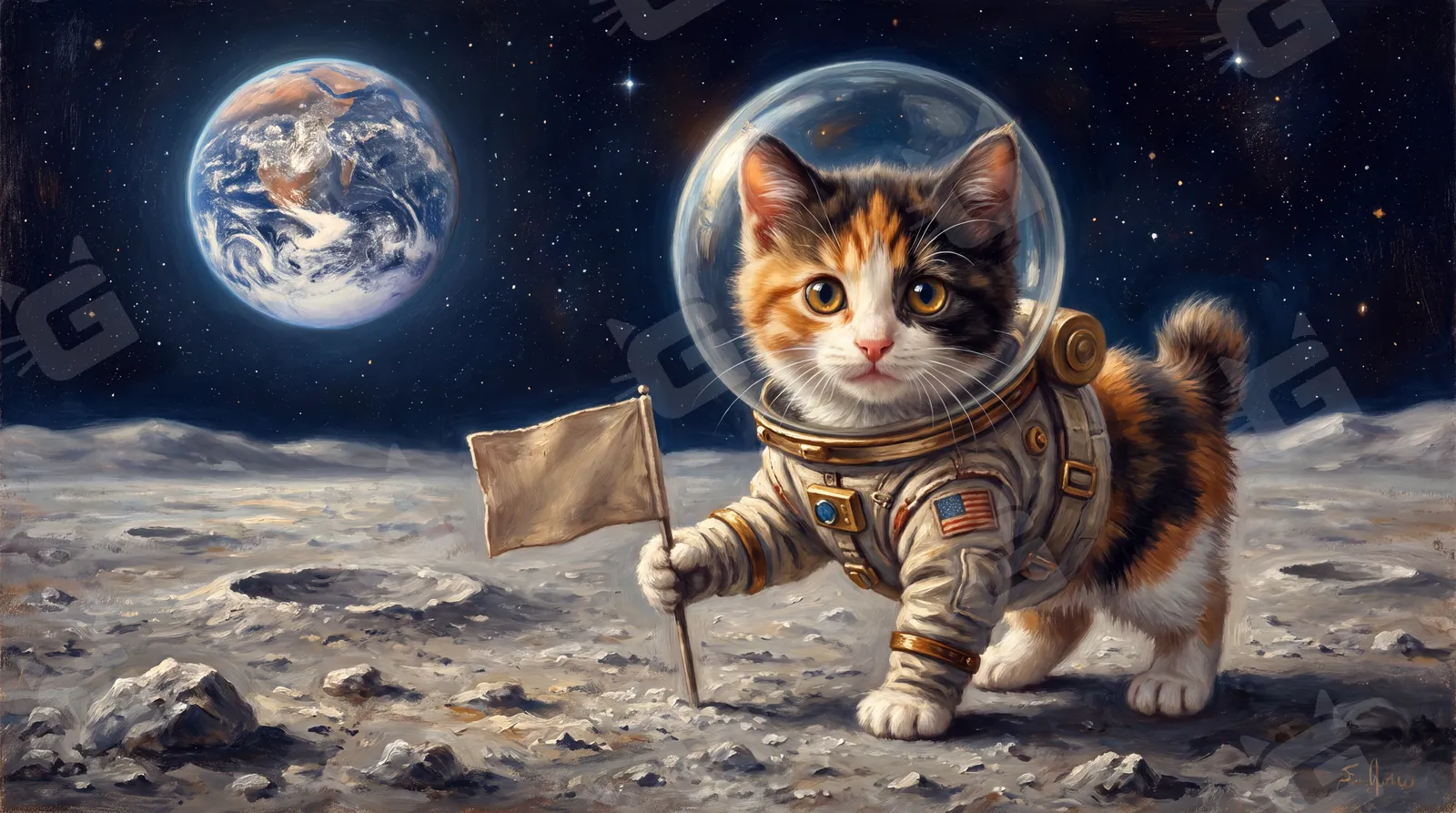 Patchwork Astro-Cat