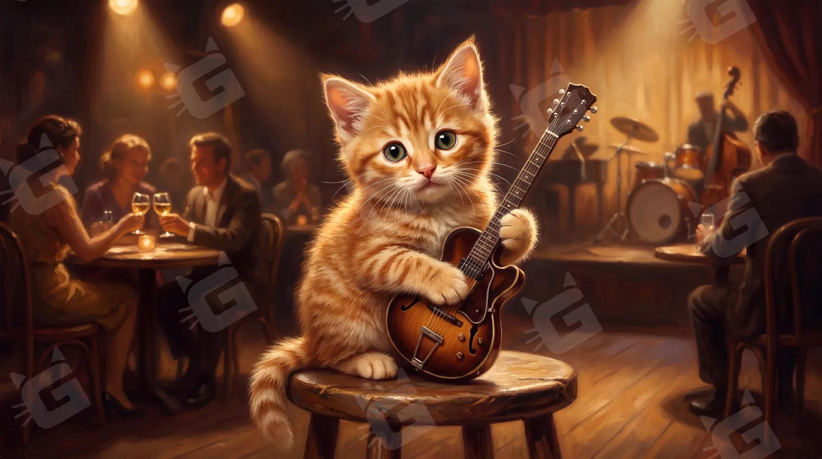 Ginger Grooves Jazz Cat