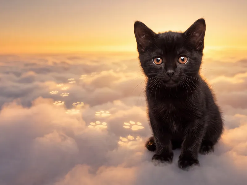 Black Cat's Glowing Trail