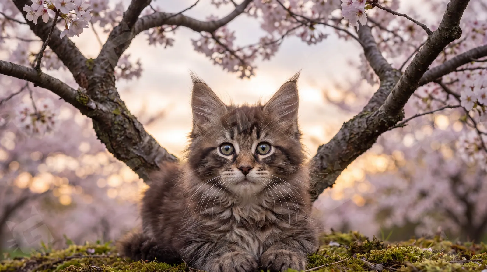 Maine Coon's Heart of Petals