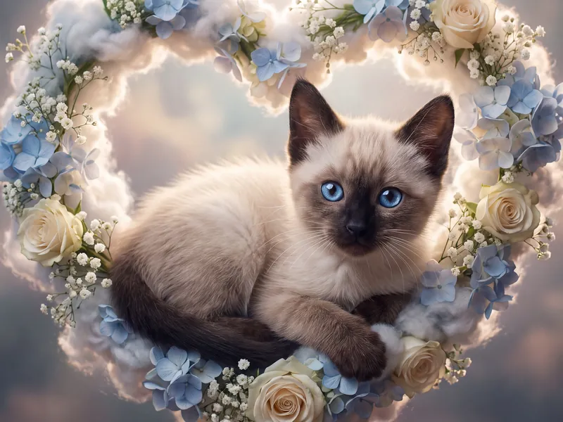 Sapphire Gaze in a Heart of Roses