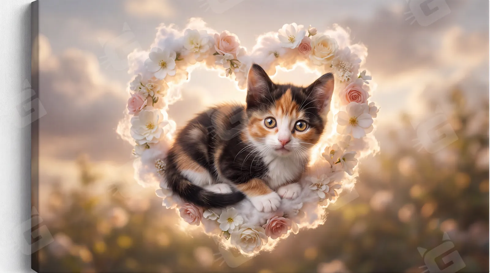 Calico Sweetheart in Blossom Heart Frame