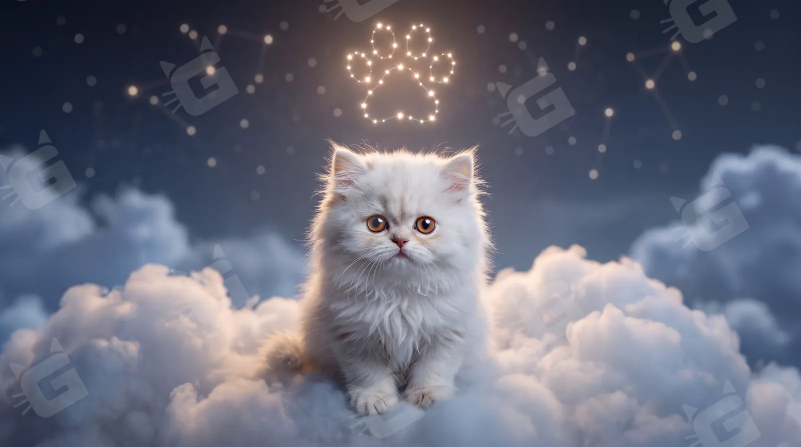 Snowfall Star Persian Kitten Cloudtop Vigil Paw Print