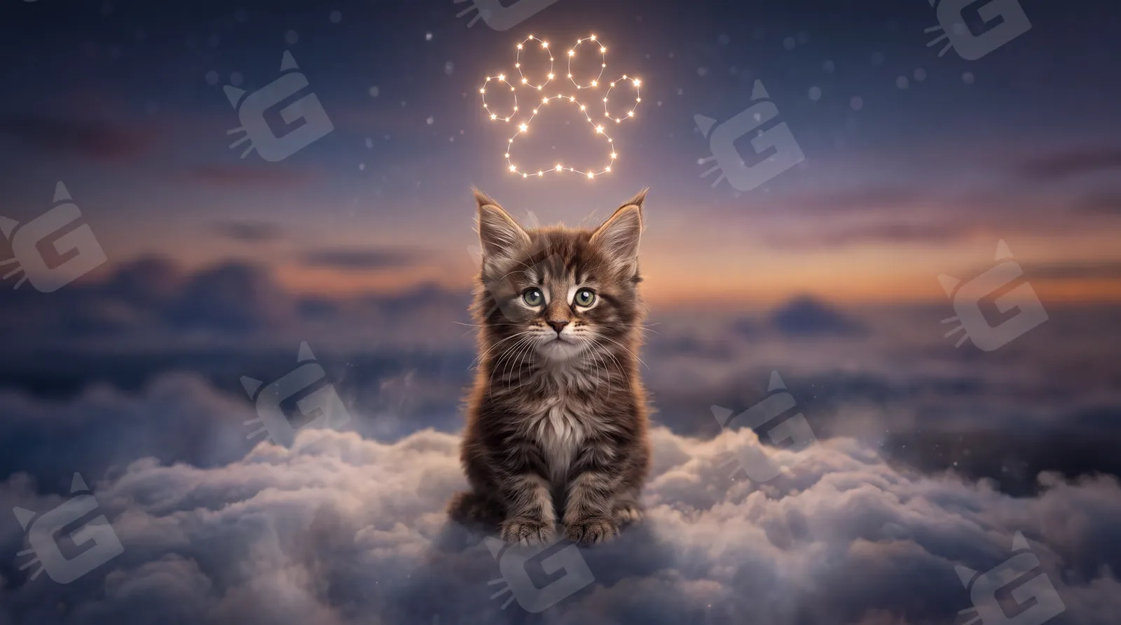 Twilight Watch Maine Coon Kitten Starlit Paw Salute