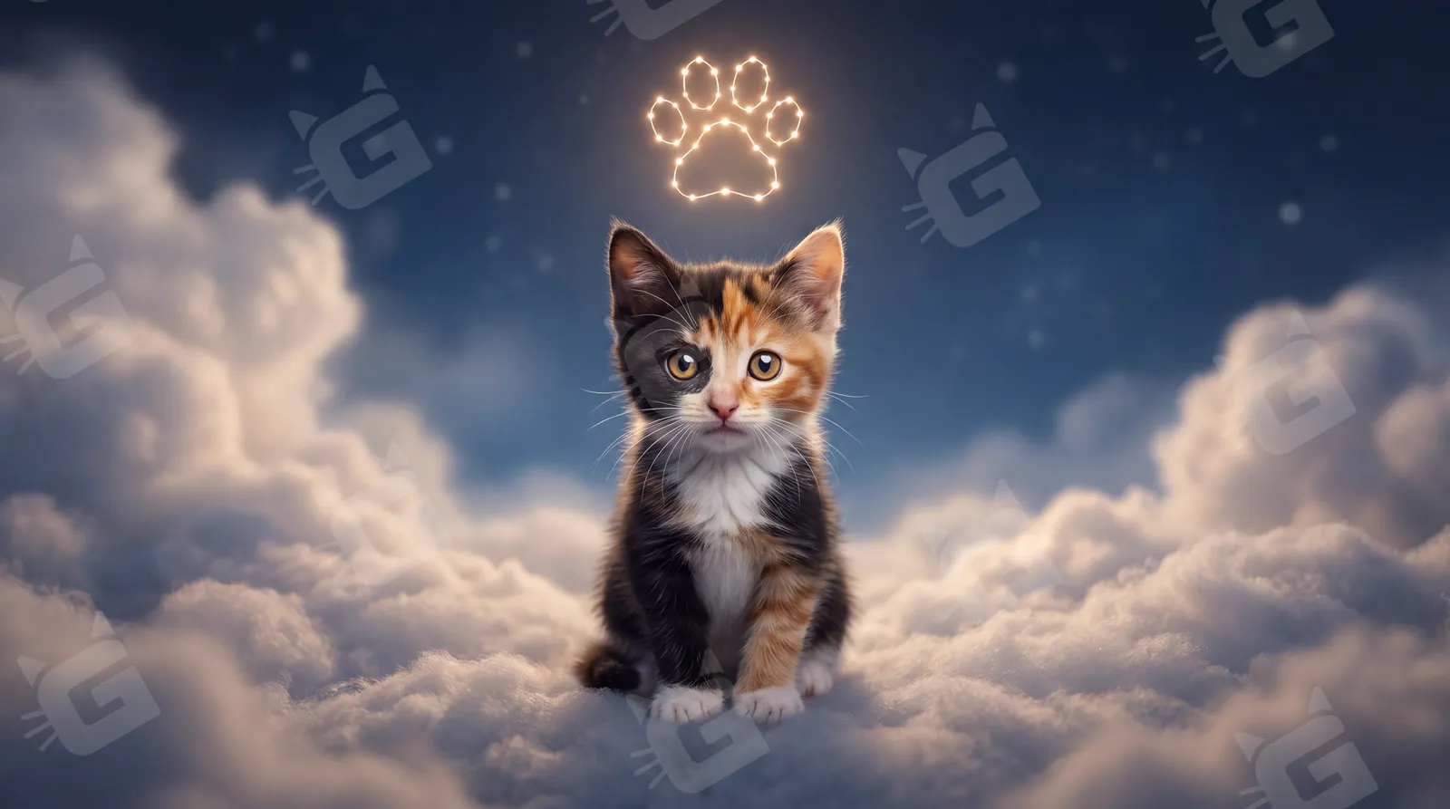 Calico Constellation Kitten Cloudtop Farewell
