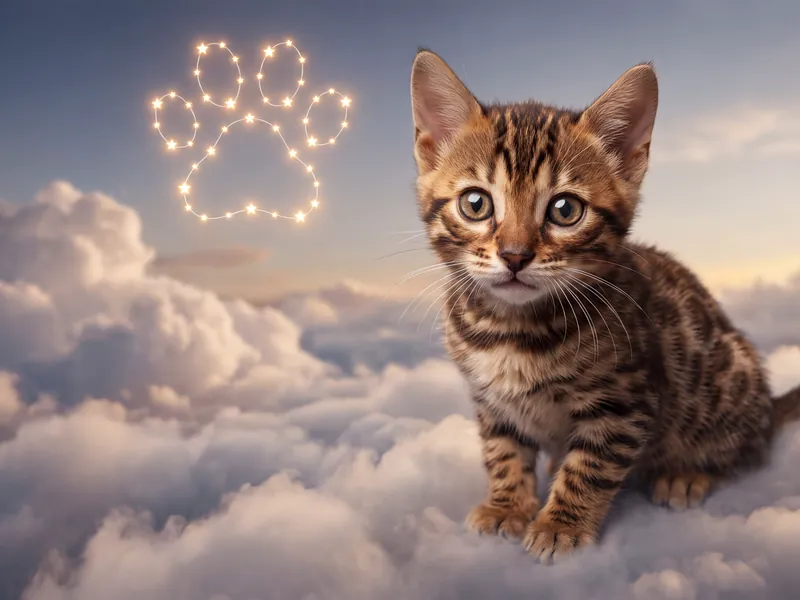 Bengal Beneath the Stars Rainbow Bridge Paw Print