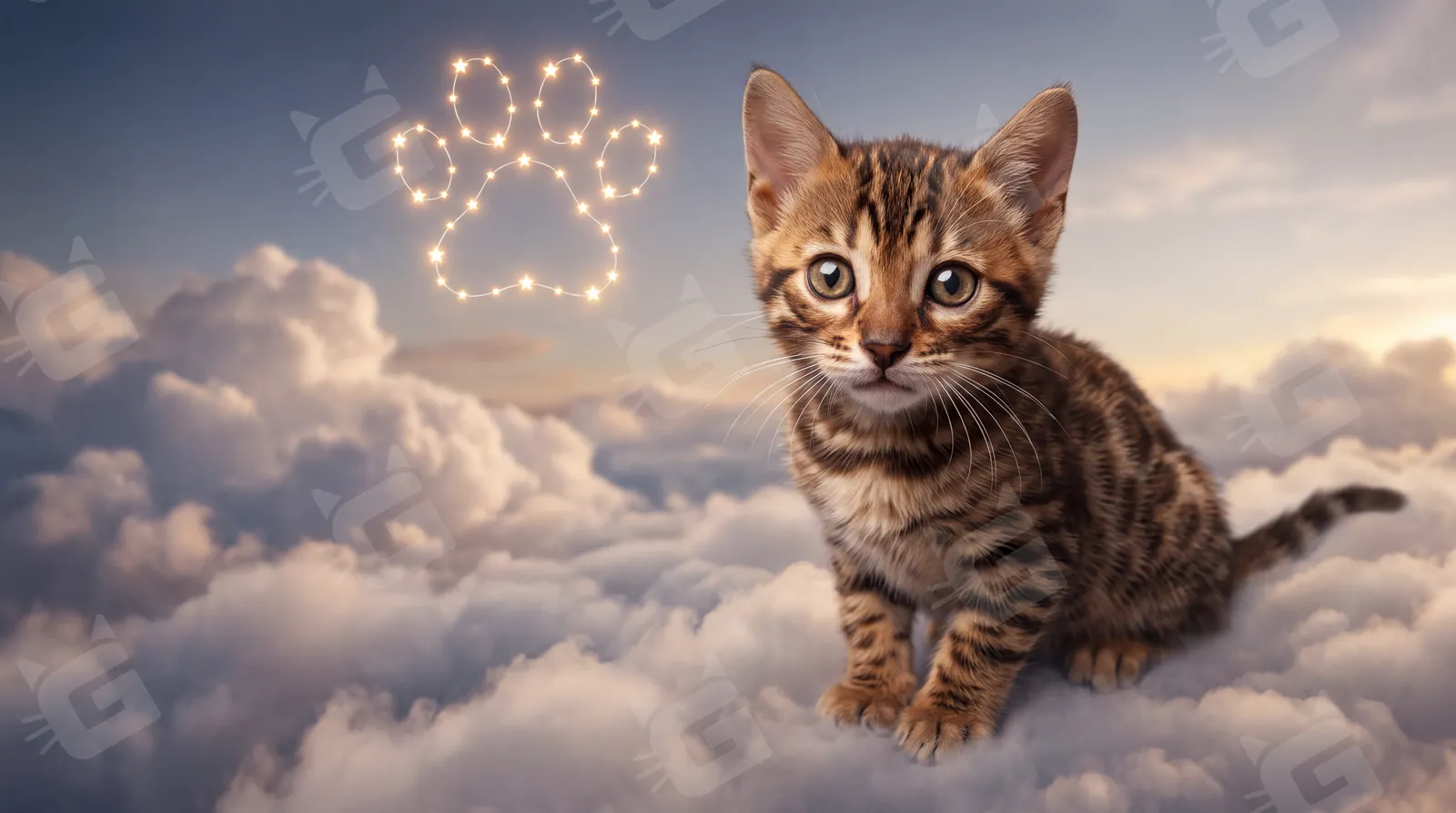 Bengal Beneath the Stars Rainbow Bridge Paw Print
