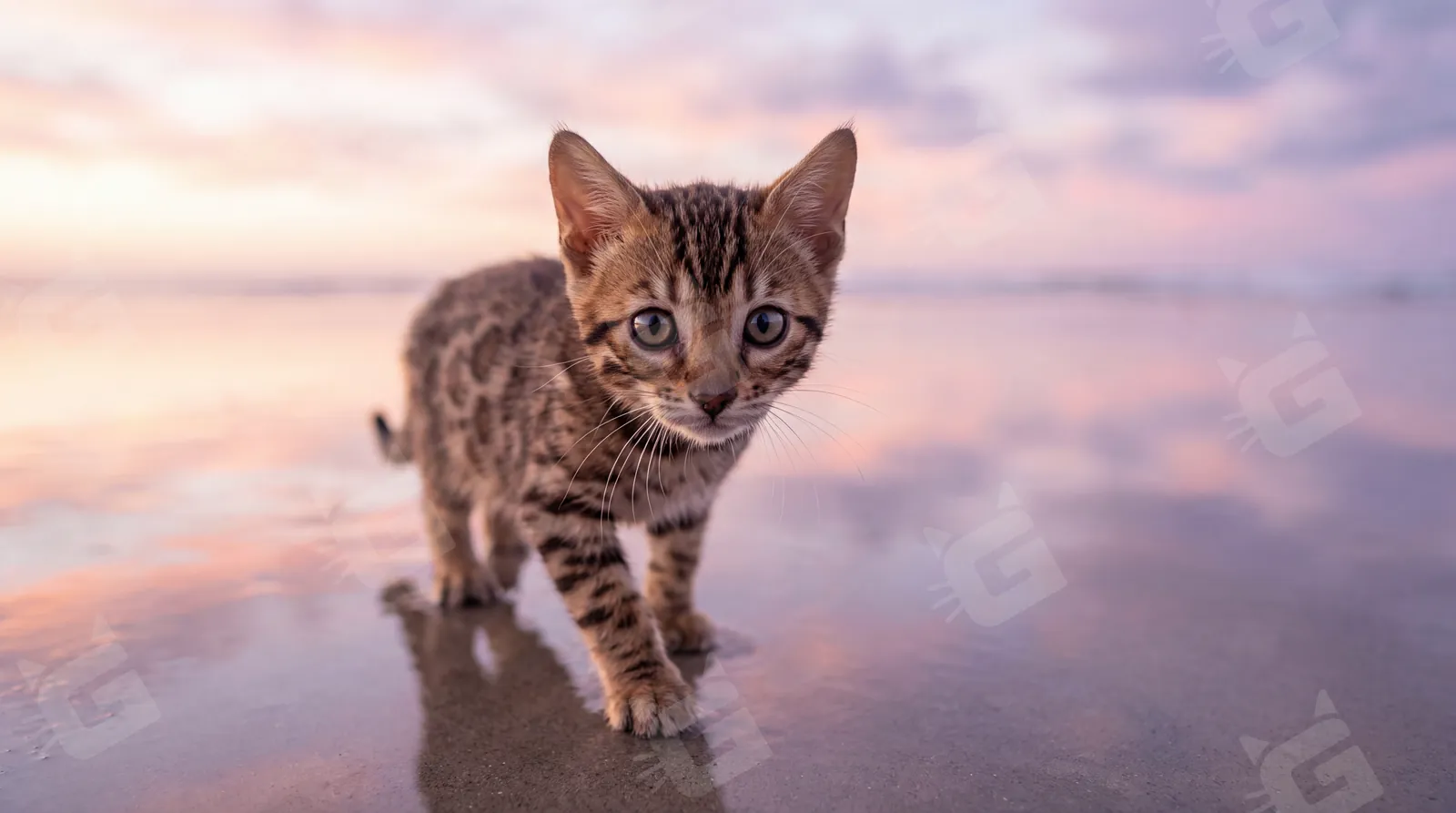 Bengal Kitten Rosy Dawn Shoreline Walk