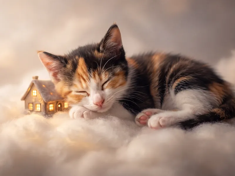Calico Comfort in the Clouds Above