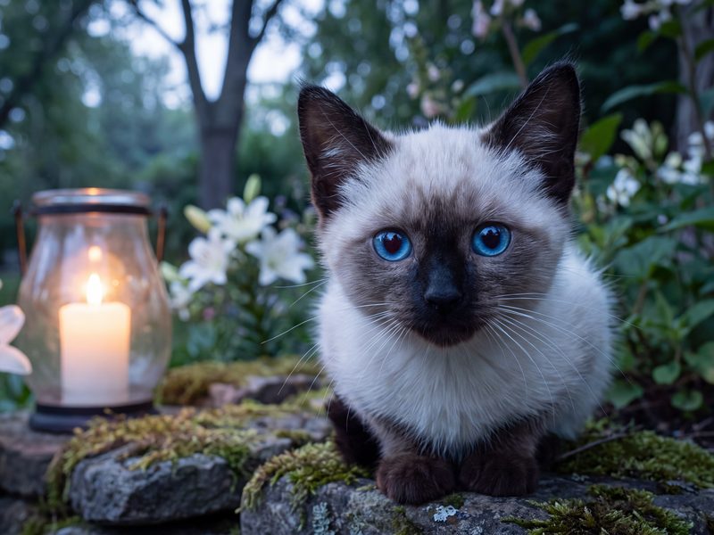 Blue-Eyed Vigil Among the Lilies